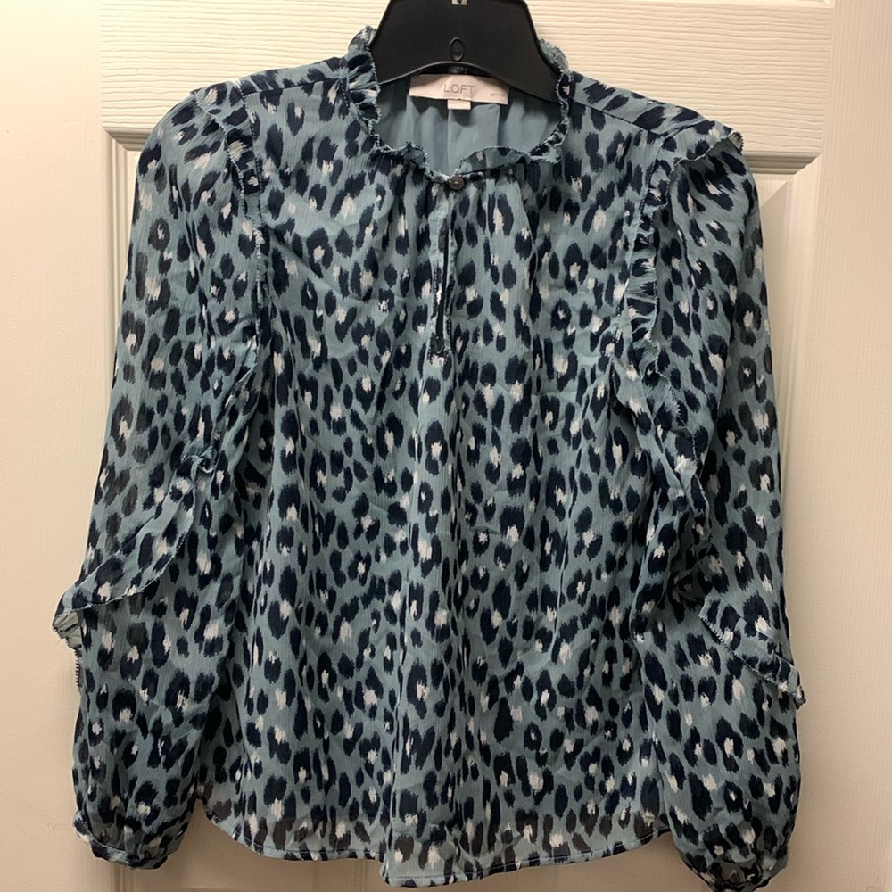 Petite Loft sheer blouse